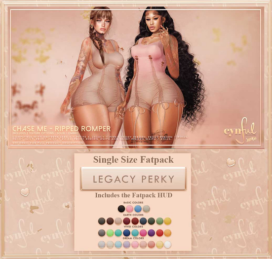 Cynful Chase Me - Ripped Romper  - legacy Perky (Single Size Fatpack)