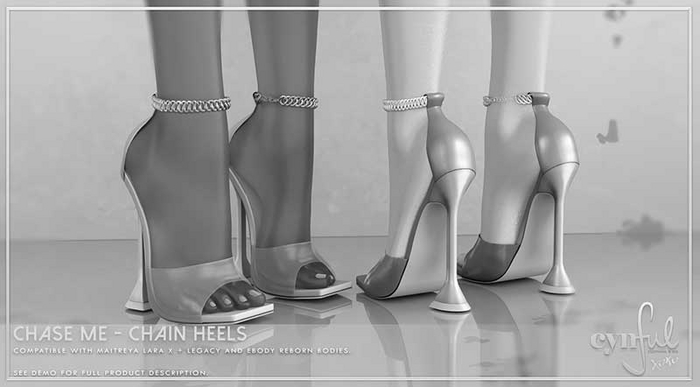 Cynful Chase Me - Chain Heels  - All Sizes Demo