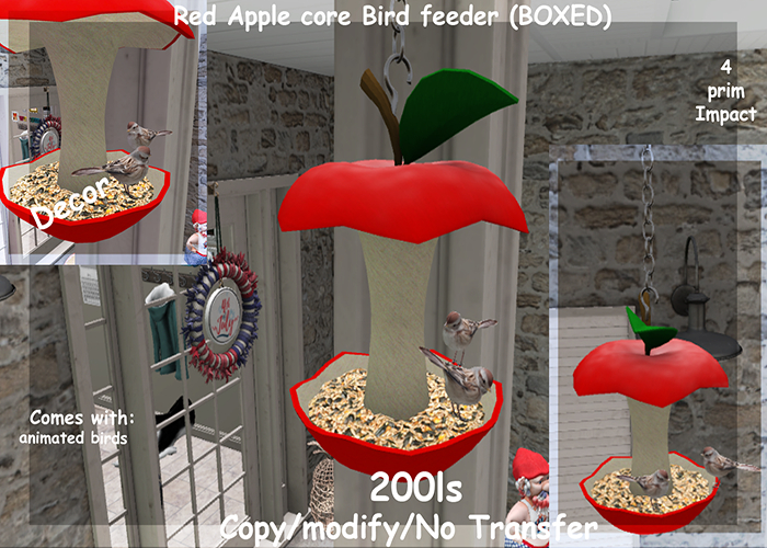 Red Apple core Bird feeder (BOXED)