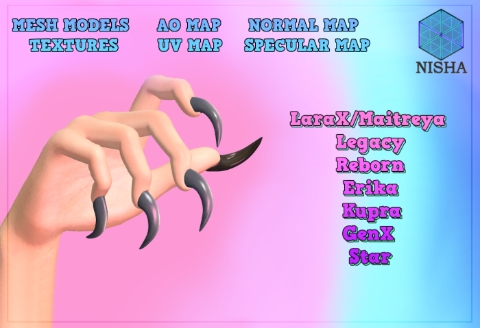 Nisha - Adesina claw nails full per mesh