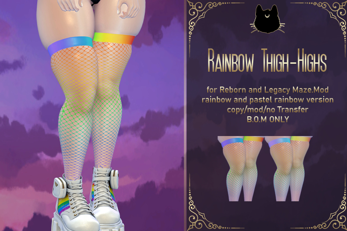 PRIDE *K* Rainbow Fishnets thigh-Highs