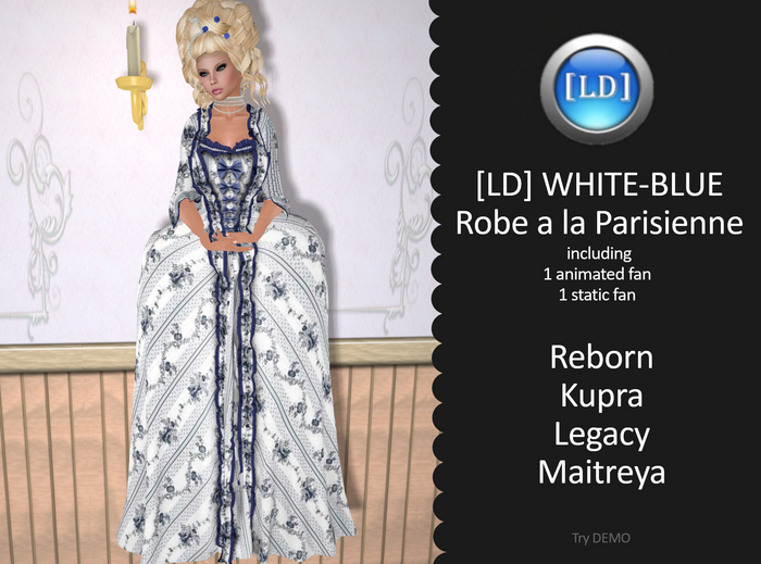 [LD] WHITE-BLUE Robe a la Parisienne