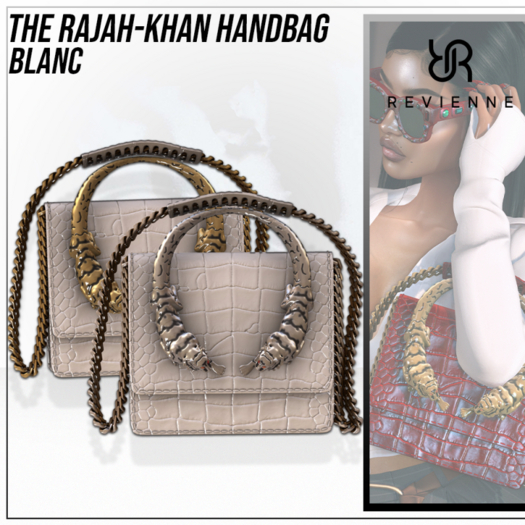 Revienne: The Rajah-Khan Handbag [Blanc]