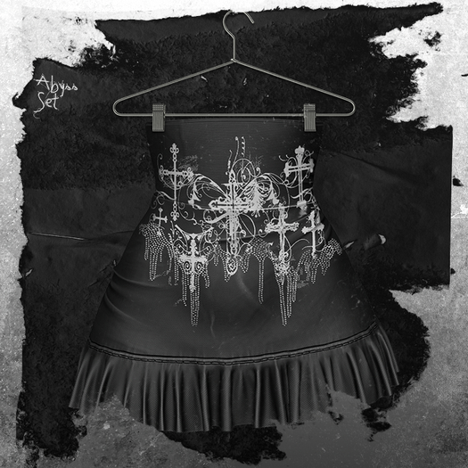 +WORN+ Abyss Skirt Black CROSSES
