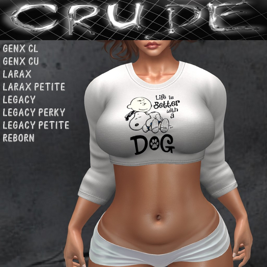 Life is better with a dog Women's Crop (WCC)  <Wear Me>