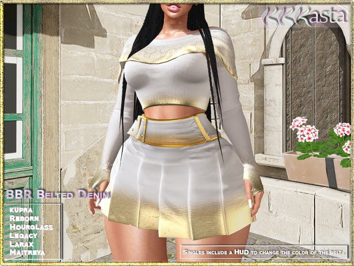 BBR Outfit - Belted Demin - White - Wear me!