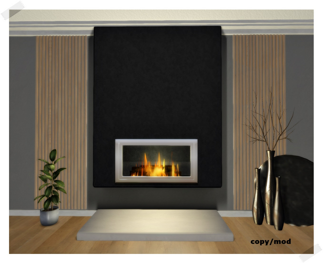 Box Fireplace black