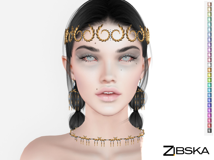 Zibska ~ Alphonsine color change circlet, earrings and necklace
