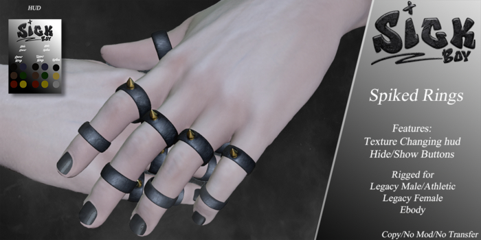 ~SickBoy~ Spiked Rings 