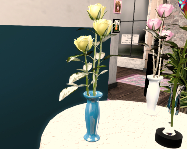 Yellow Roses in Aqua Vase resizable