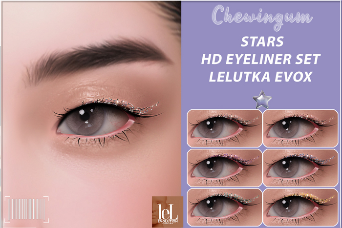 Chewingum STARS HD EYELINER SET LELUTKA EVOX APPLIER BOX