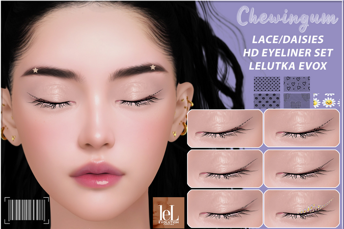 Chewingum LACE/DAISIES HD EYELINER SET LELUTKA EVOX APPLIER BOX