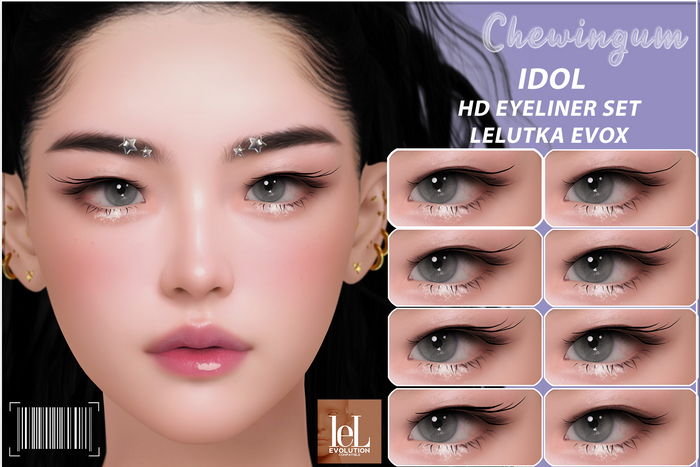 Chewingum IDOL HD EYELINER SET LELUTKA EVOX APPLIER BOX