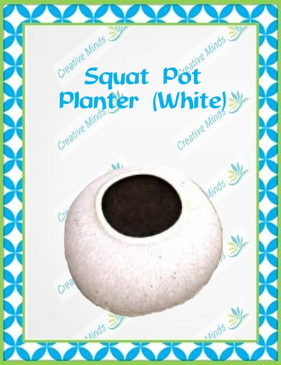 Squat Pot Planter (White)