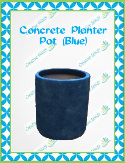Concrete Planter Pot (Blue)