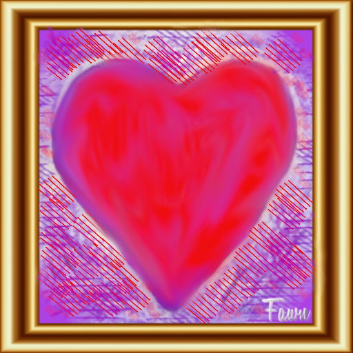 Purple & Red Heart Painting 2