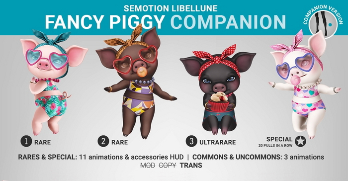 SEmotion Libellune Fancy Piggy Companion RARE 01