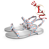 4th of July White Lucya Sandals LaraX