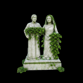 {S} Full Perm Ivy Stone Couple Statue 01