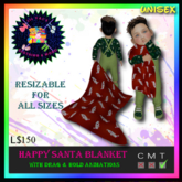 *LVD* Happy Santa Blanket w/Resizer (BOXED)