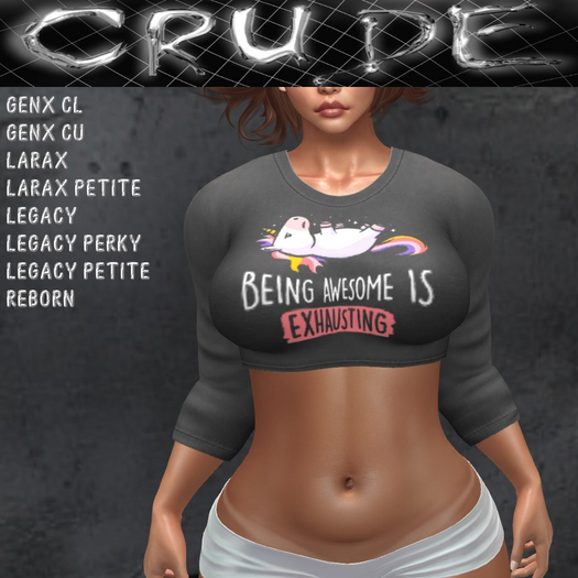 Being Awesome is Exhausting (Unicorn) Women's Crop (WCC)  <Wear Me>