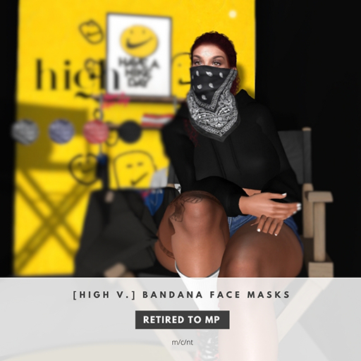 [high v.] unisex bandana face mask rigged & unrigged versions
