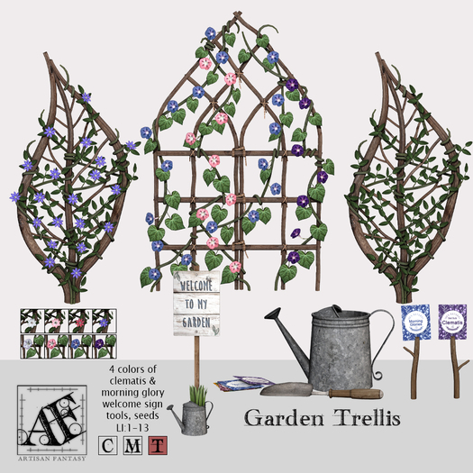 *AF* Garden Trellis 14 Morning Glory HUD RARE