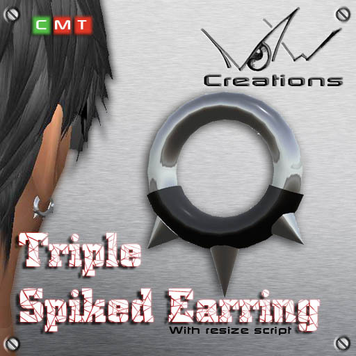 .:[MWC]:. Triple Spiked Earring
