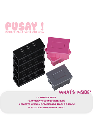 PUSAY Storage Bin & Shelf 