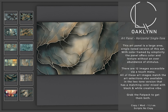 Oaklynn Art Panel - Horizontal Single-Tone