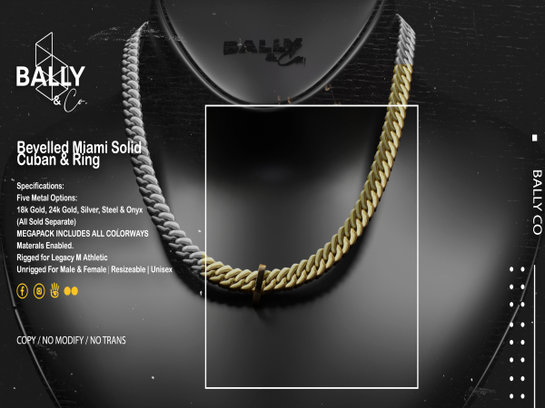 'BALLY & CO.' Bevelled Miami Solid Ring Cuban 18k Gold
