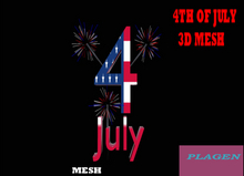 4th of July 3D Sign   - PLAGEN  (ADD)
