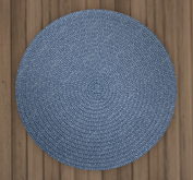 Steel Blue Fiber Round Rug