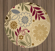 Colorful Flowers Round Rug