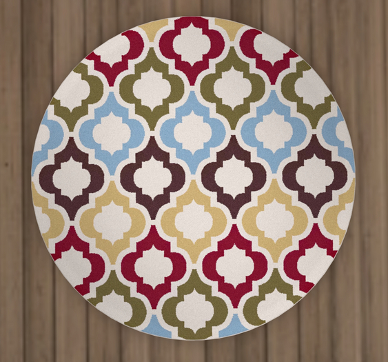 Colorful Symbols Round Rug