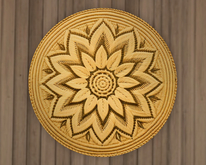 Golden Fiber Flower Round Rug