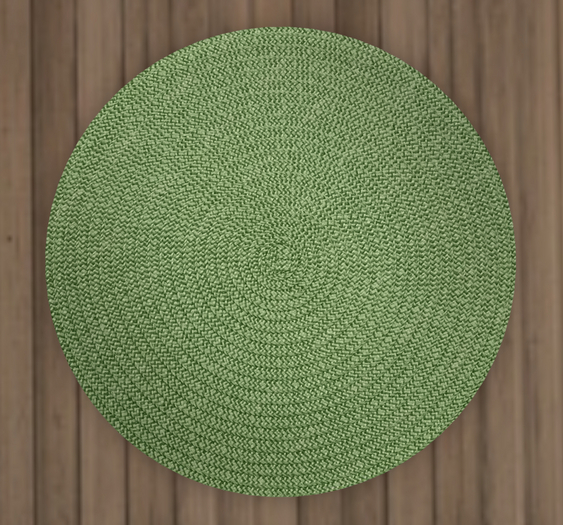 Lime Fiber Round Rug
