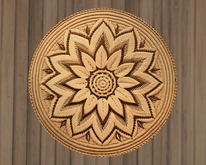 Palm Fiber Flower Round Rug