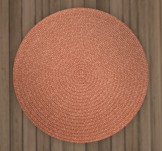 Salmon Fiber Round Rug
