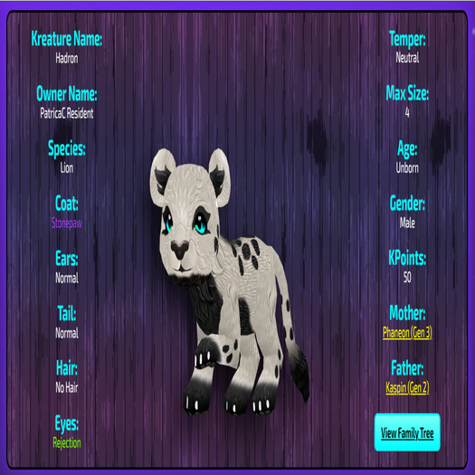 Kreature - Male - LE  Background