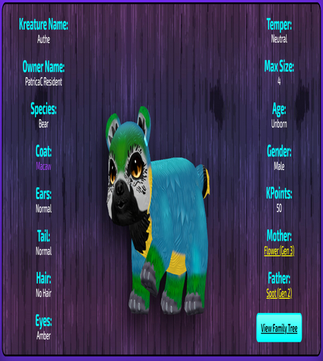 Kreature - Male - LE  Background