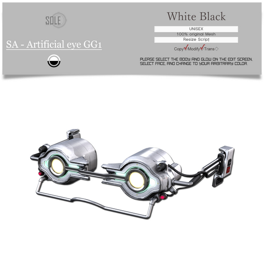 :::SOLE::: SA - Artificial eye GG1 (White Black)