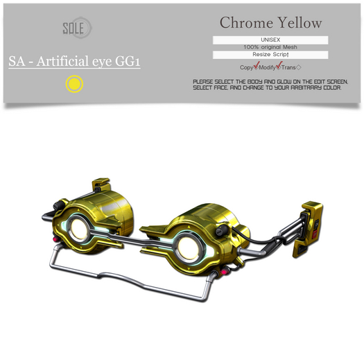 :::SOLE::: SA - Artificial eye GG1 (Yellow Chrome)