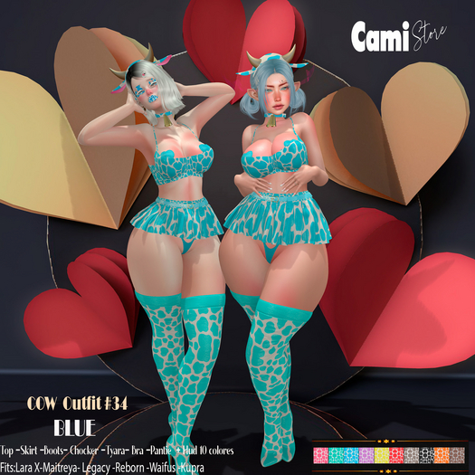 .::CaMi::.#34 COW  Outfit  -  Blue