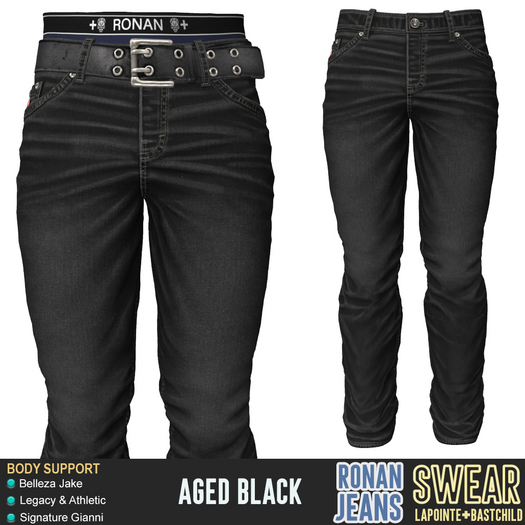 Denim Jeans - Ronan - AGED BLACK