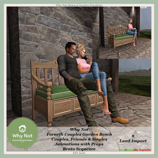 Why Not - Forneth Couples Garden Bench-Boxed