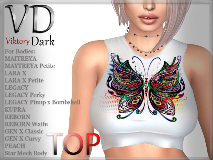VD#036 Top White Butterfly