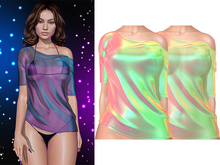 Ember Off Shoulder Tee Shirt 2.0 [Holo Rainbow] - Maitreya Lara • LaraX • Petite • PetiteX • Legacy • Reborn