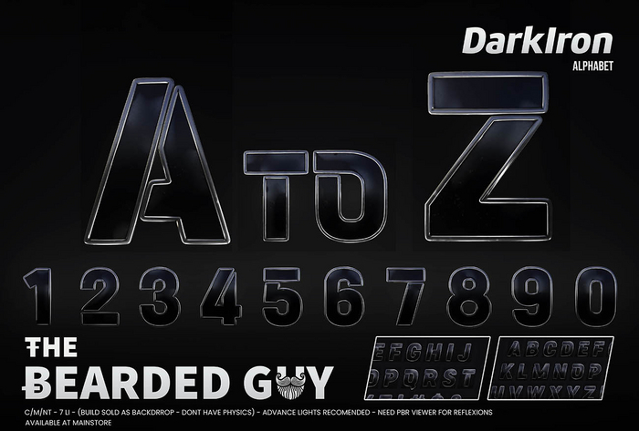 Dark Iron Alphabet - The Bearded Guy