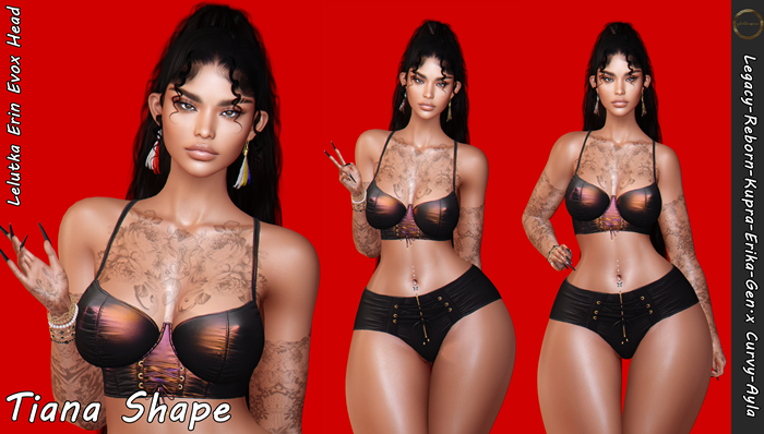 ::G.B-Tiana Shape-Lelutka Erin Evox Head:: Vallore ayla and other bodies